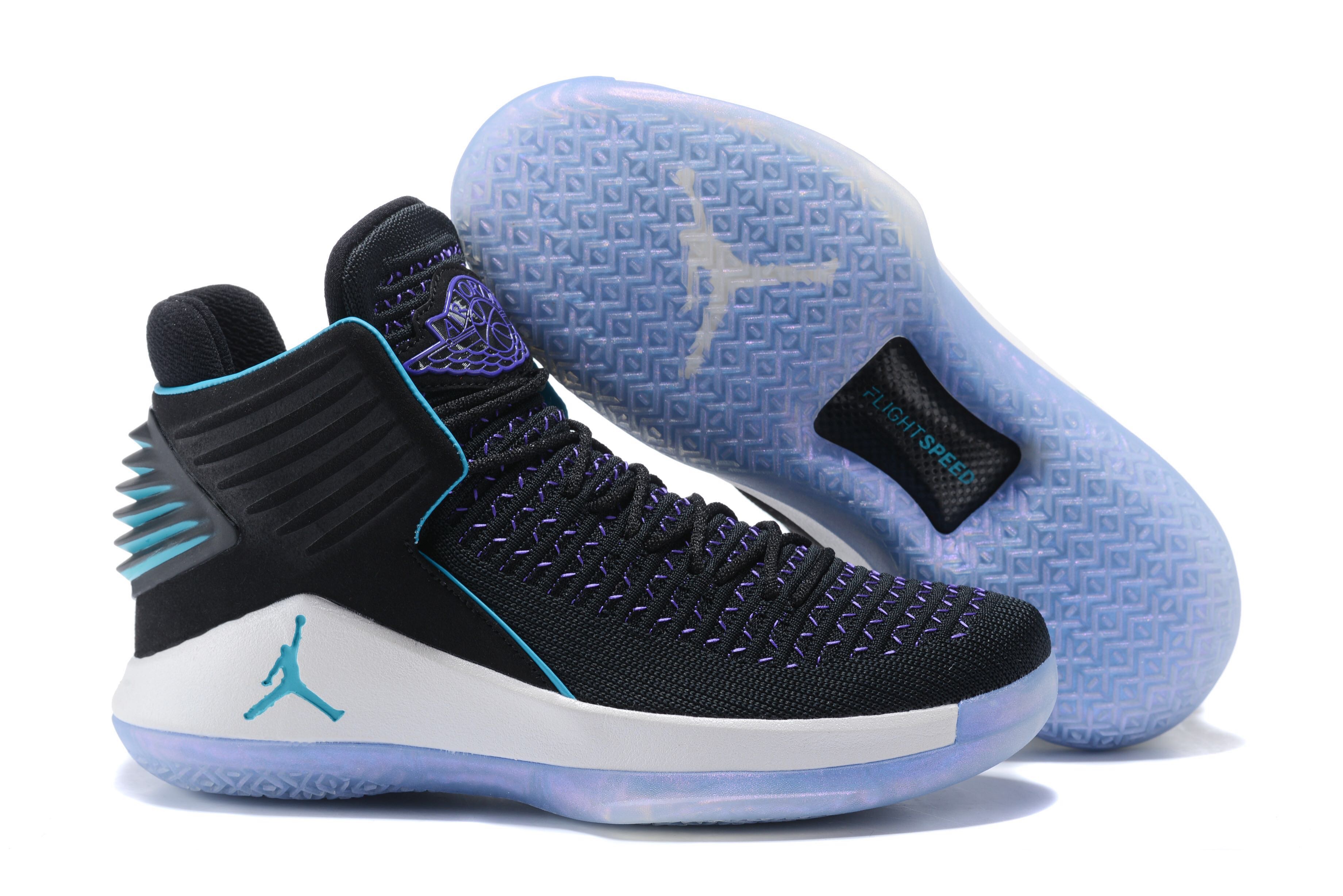 Women Jordan 32 Hornet Black Blue Shoes
